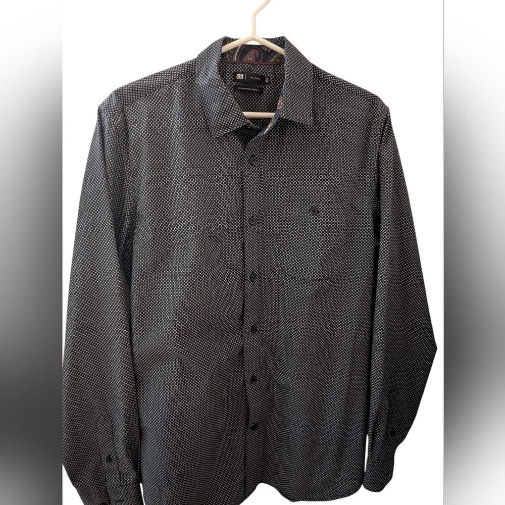 2/22$ Men's Black Patterned Shirt